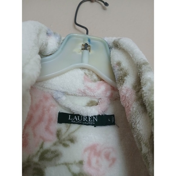 Lauren Ralph Lauren Robe Large Tie Waist Pockets Comfort Lounge Plush Cozy - Picture 11 of 14